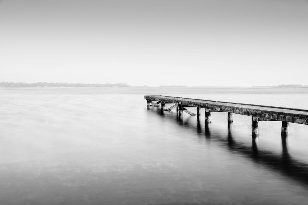 Zeeland jetty Veerse meer , black-white