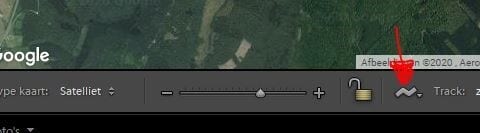 Terrain button down in the map's module of Lightroom