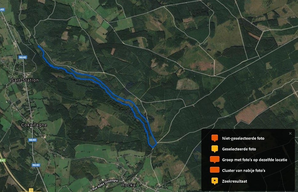 The blue line represents as imported track in Maps module of Lightroom