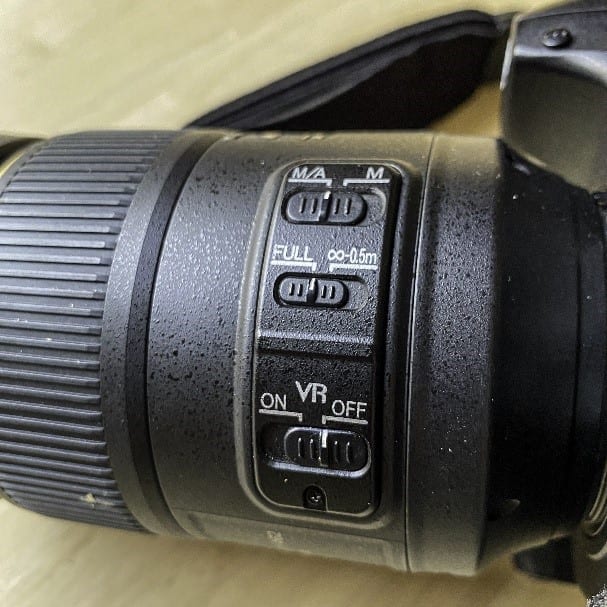A switched off (Nikon) vibration reduction.