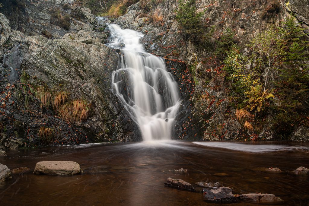 autumn landscape photo of waterfall on Bayehon river, East Belgium